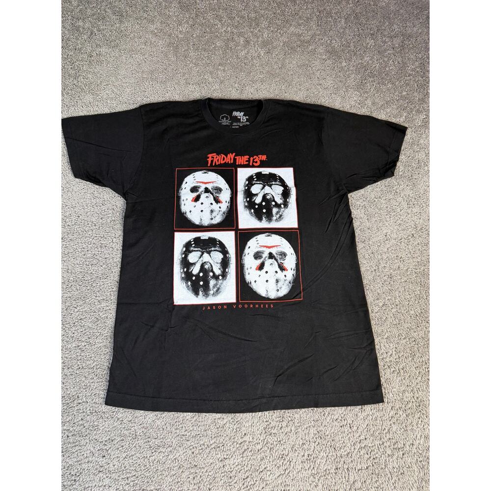 Friday The 13th Shirt Mens L Black Jason Voorhees Photograph Crew Neck Tagless